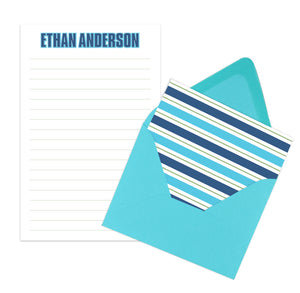 Personalized Striped Writing Set for Boys