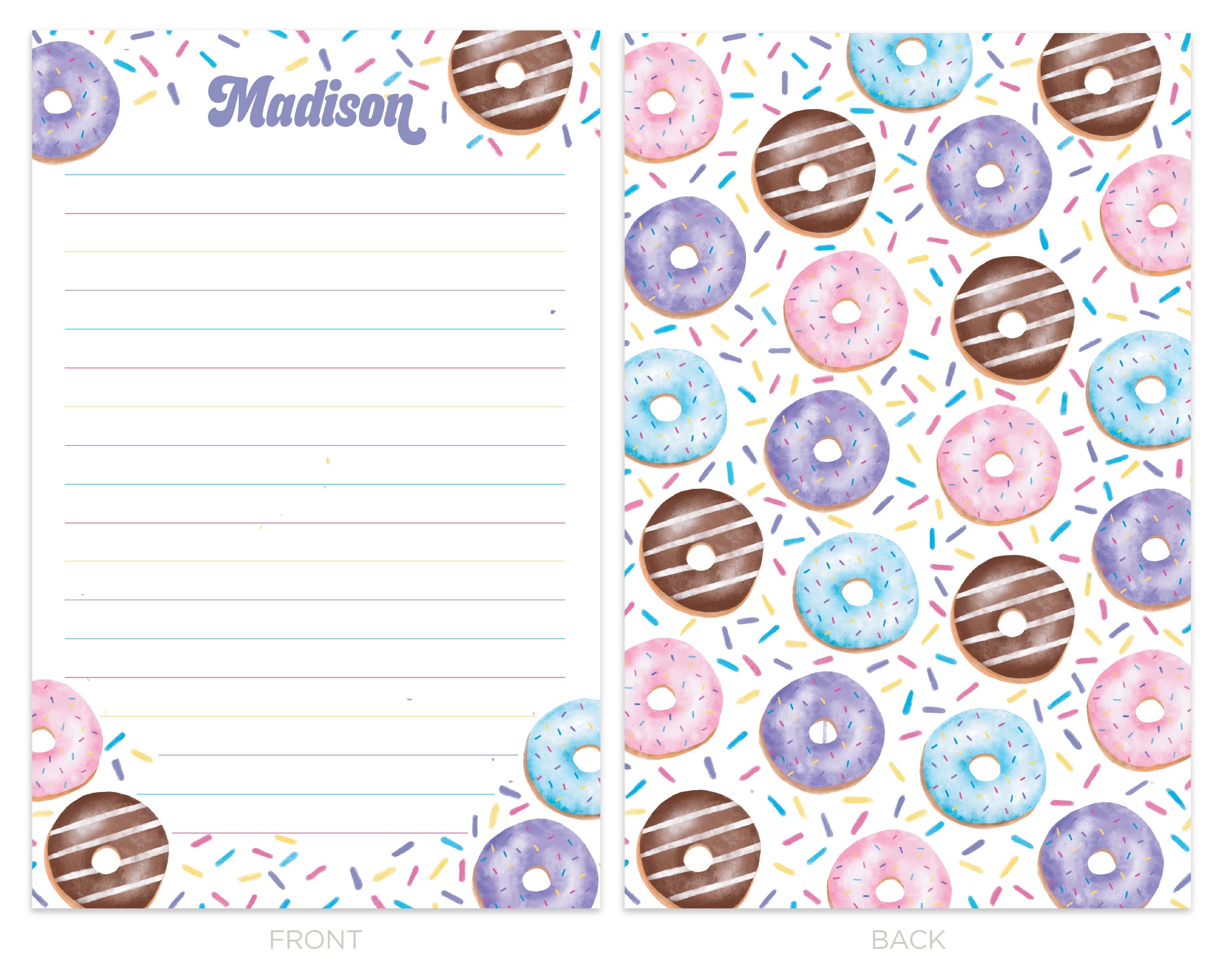 Personalized Donut Writing Set for Boys