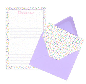 Personalized Rainbow Dot Writing Set for Kids