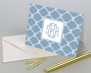 Pineapple Monogrammed Folded Note Cards