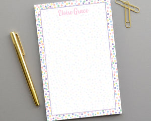 Personalized Kids Multicolor Dot Notepad