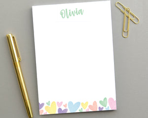 Personalized Kids Heart Notepad