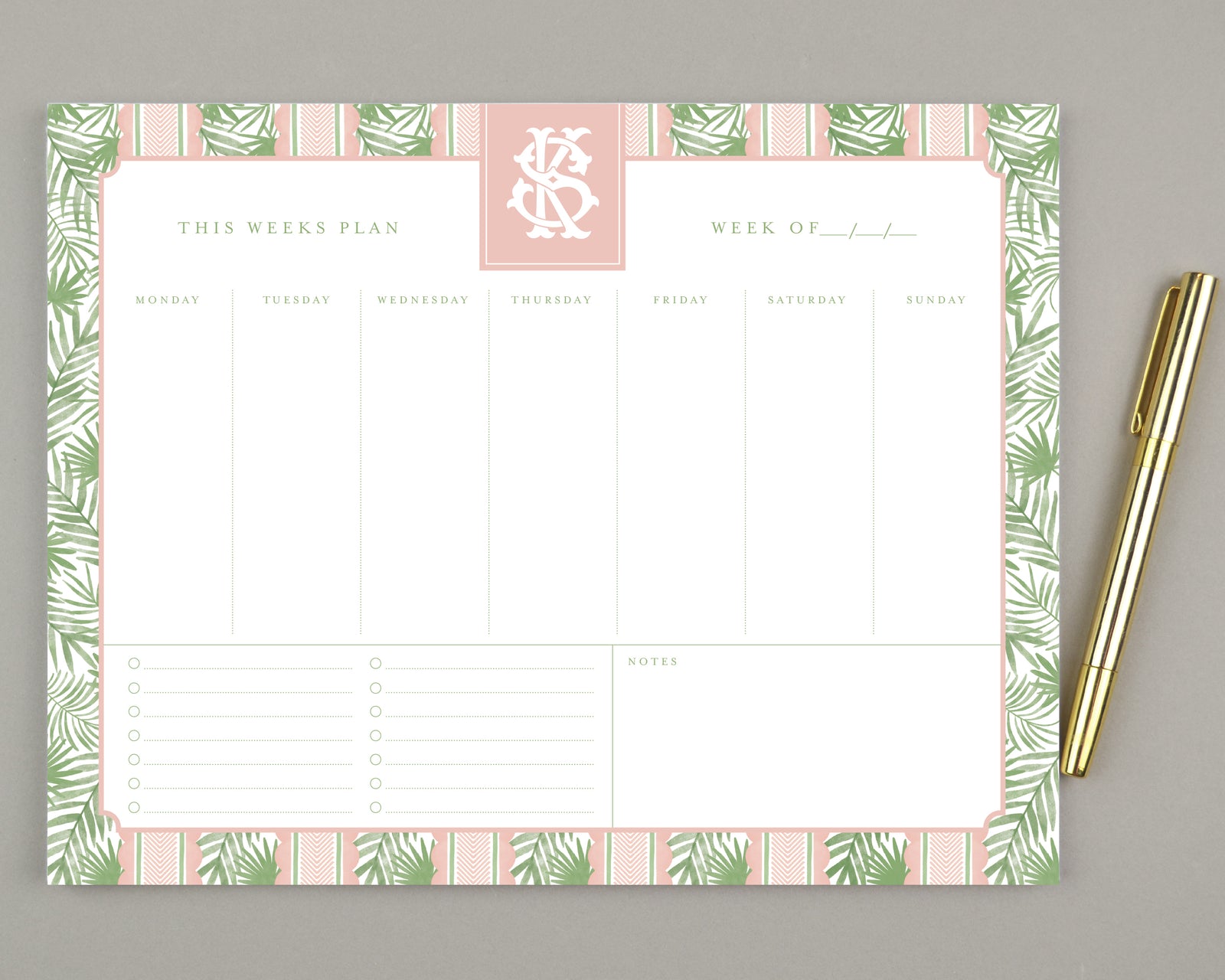 Palm Terrace Weekly To Do List Notepad