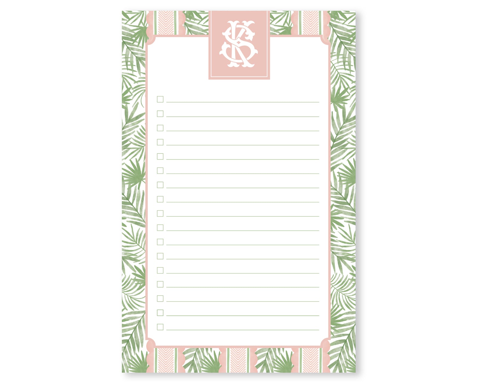 Palm Terrace Monogrammed To Do List Notepad