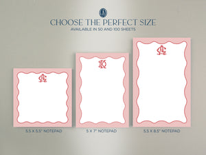 Personalized Wave Notepad, Notepad Valentine Gift