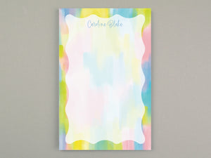 Personalized Colorful Wave Notepad, Notepad Gift