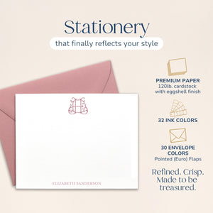 Elegant Monogrammed Note Card Set