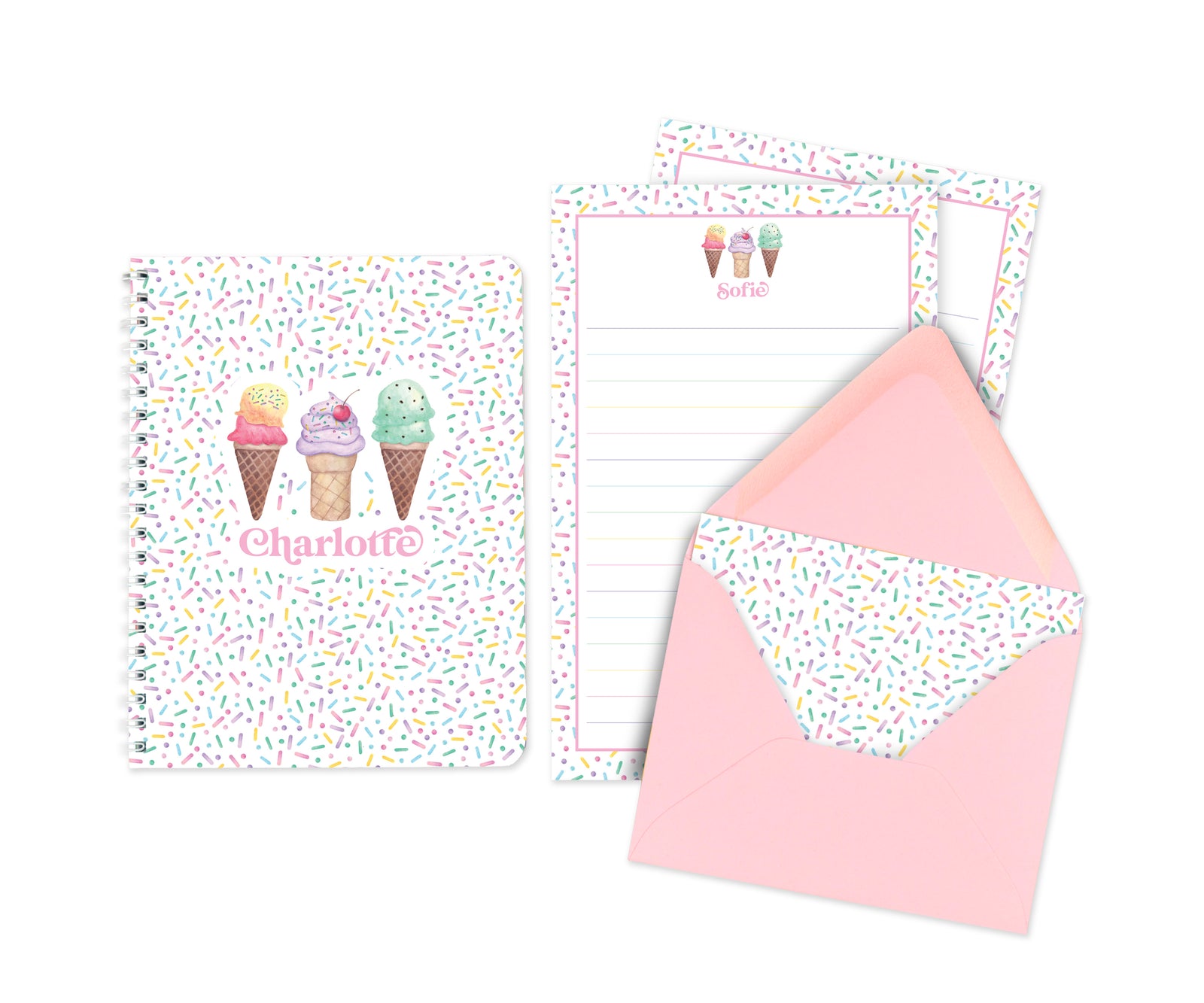 Ice Cream Letter Writing & Notebook Set
