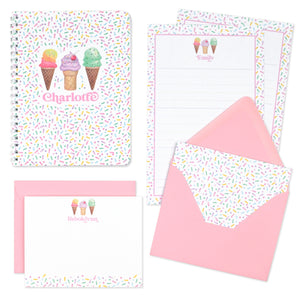 Ice Cream Personalized Writing Set for Kids