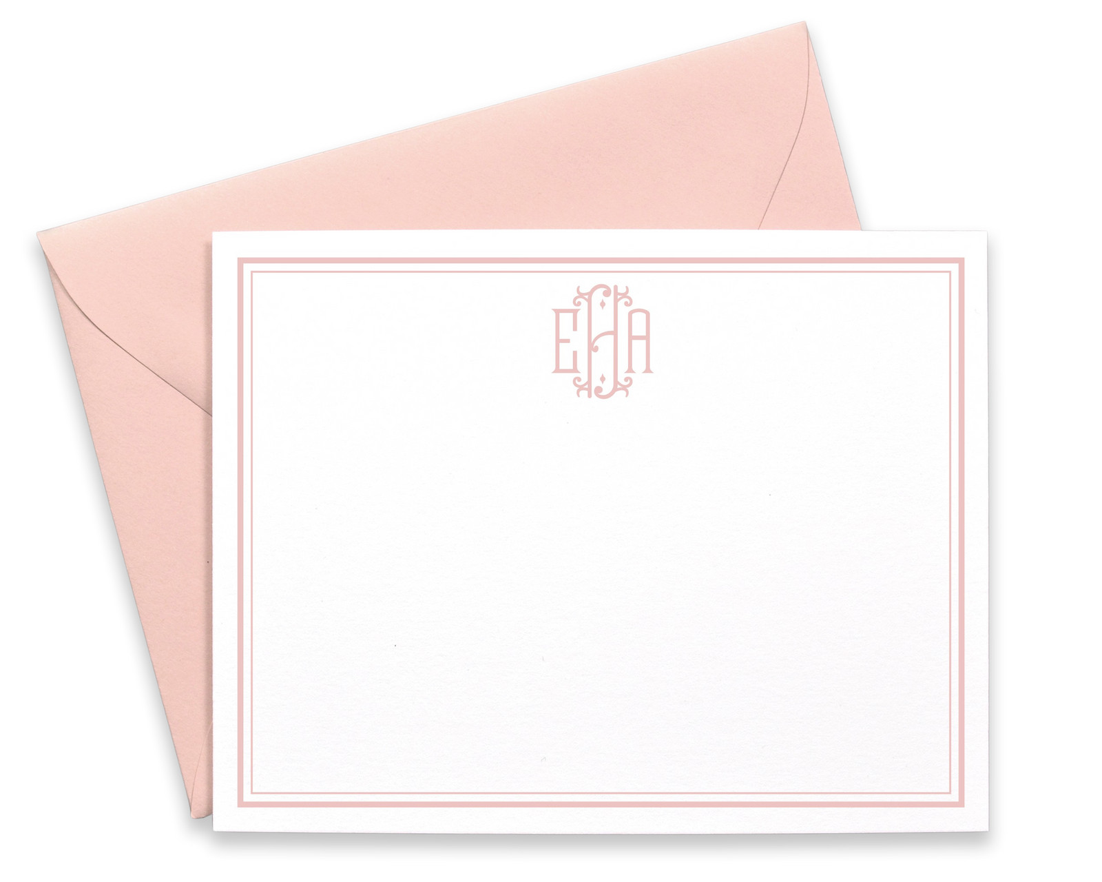 Monogrammed Bordered Note Cards with Envelopes