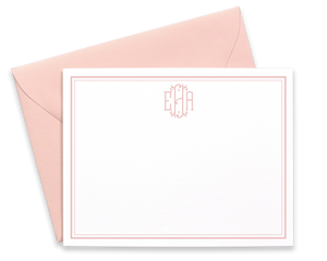 Monogrammed Bordered Note Cards with Envelopes