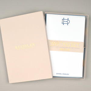 Men's Monogram Notecard and Notepad Stationery Gift Set