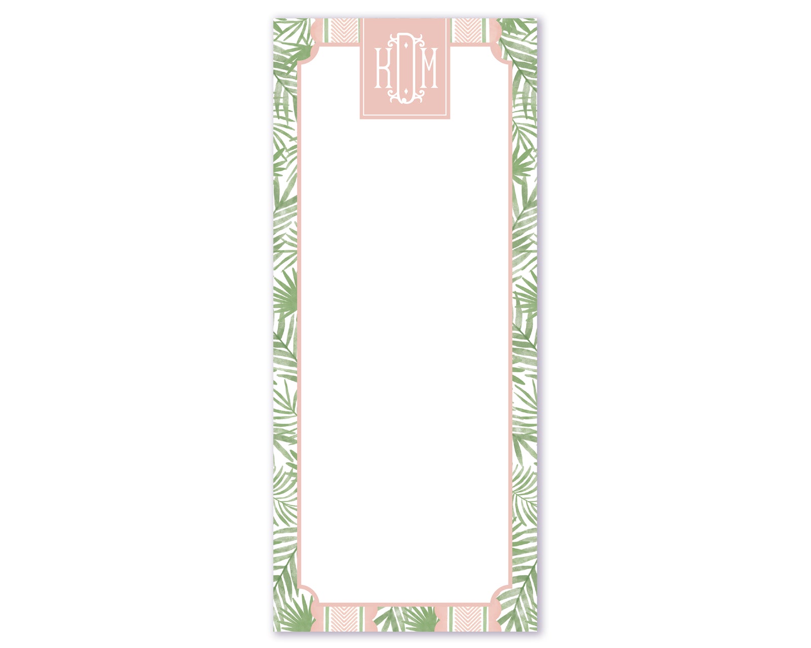 Palm Terrace Monogrammed Skinny Notepad