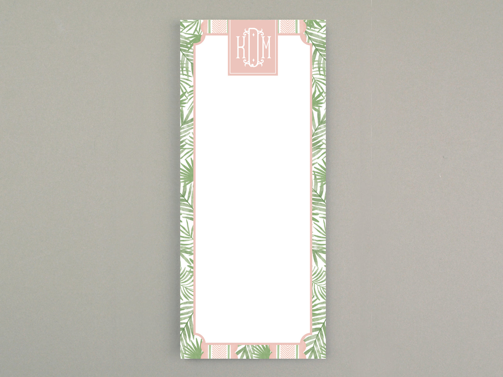 Palm Terrace Monogrammed Skinny Notepad