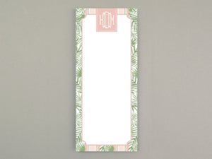 Palm Terrace Monogrammed Skinny Notepad