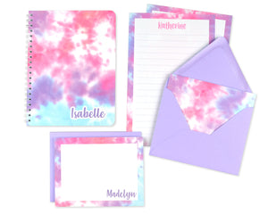 Tie Dye Personalized Writing Set for Kids