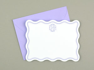 Wavy Vienna Personalized Monogram Stationery