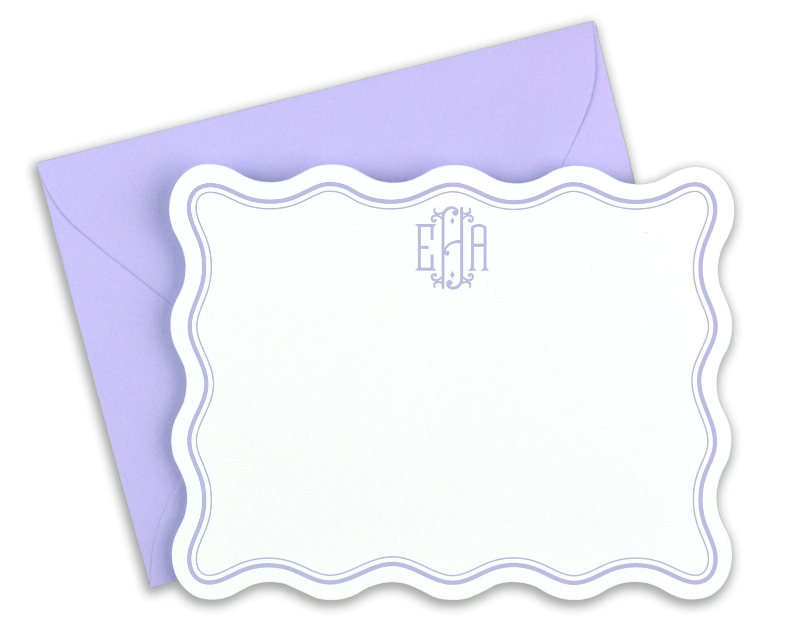 Wavy Vienna Personalized Monogram Stationery