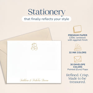 Vine Initial Monogrammed Note Cards