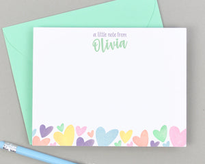 Personalized Rainbow Heart Writing Set for Kids