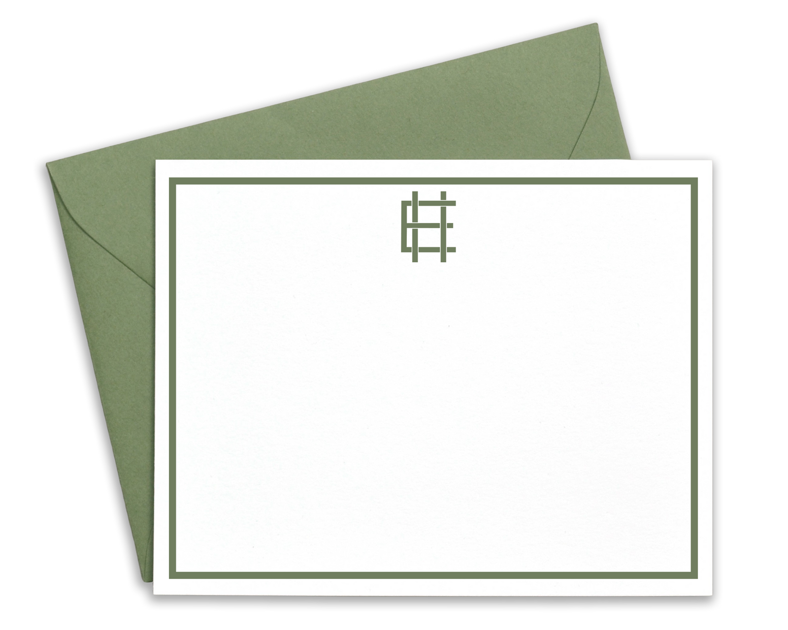 Classic Block Monogrammed Note Cards for Men