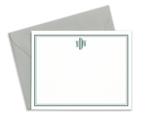 Classic Bordered Monogrammed Note Cards for Men