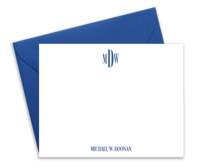 Classic Monogrammed Note Cards for Men