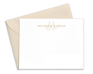 Monogrammed Couples Stationery & Initial Note Cards