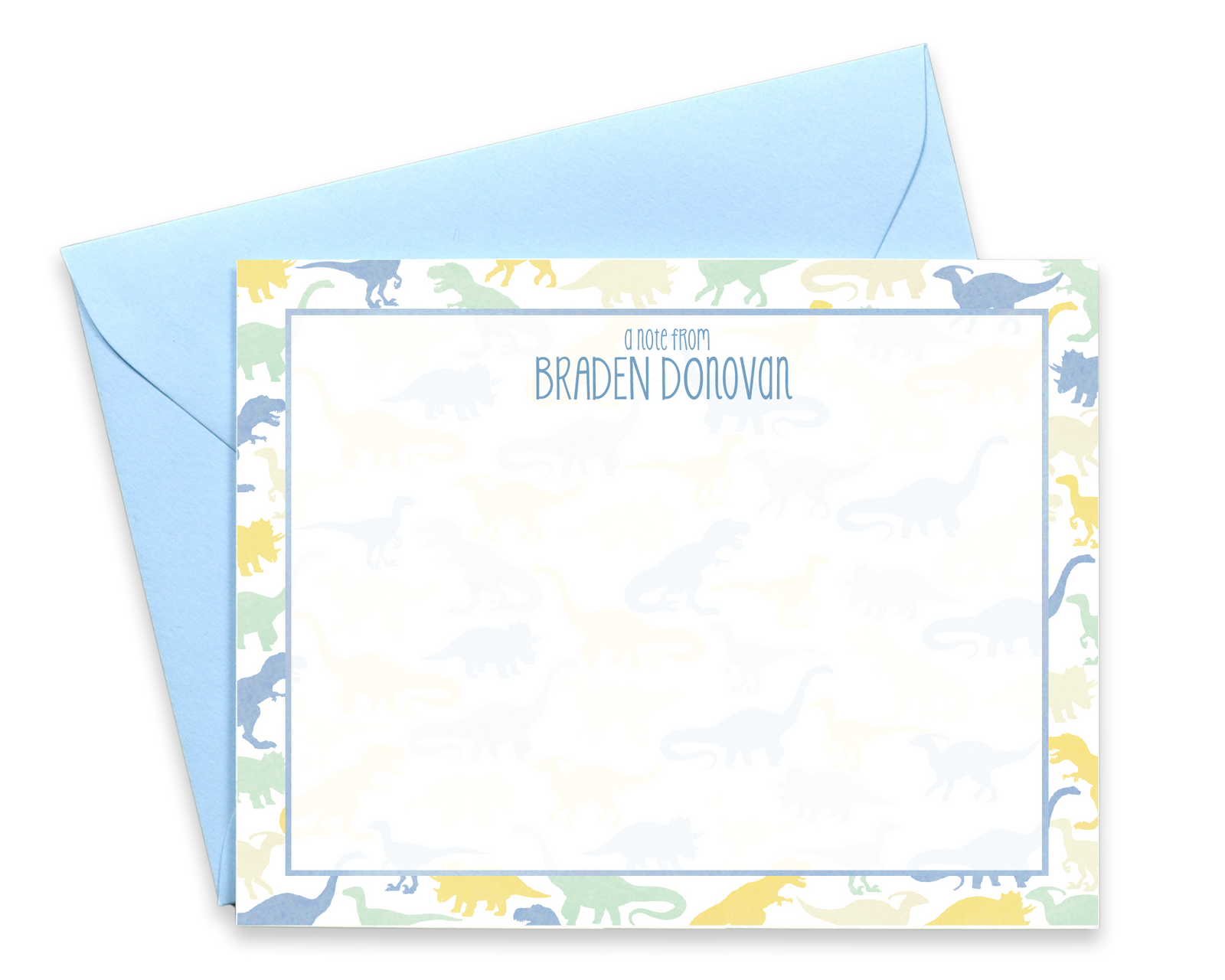 Personalized Dinosaur Note Cards for Kids