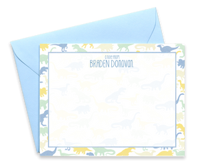 Personalized Dinosaur Note Cards for Kids