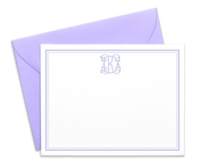 Elegant, Bordered Monogrammed Note Cards