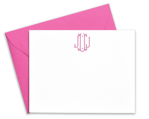 Elegant Monogrammed Note Cards with Envelopes
