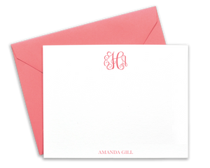 Formal Script Monogrammed Note Cards