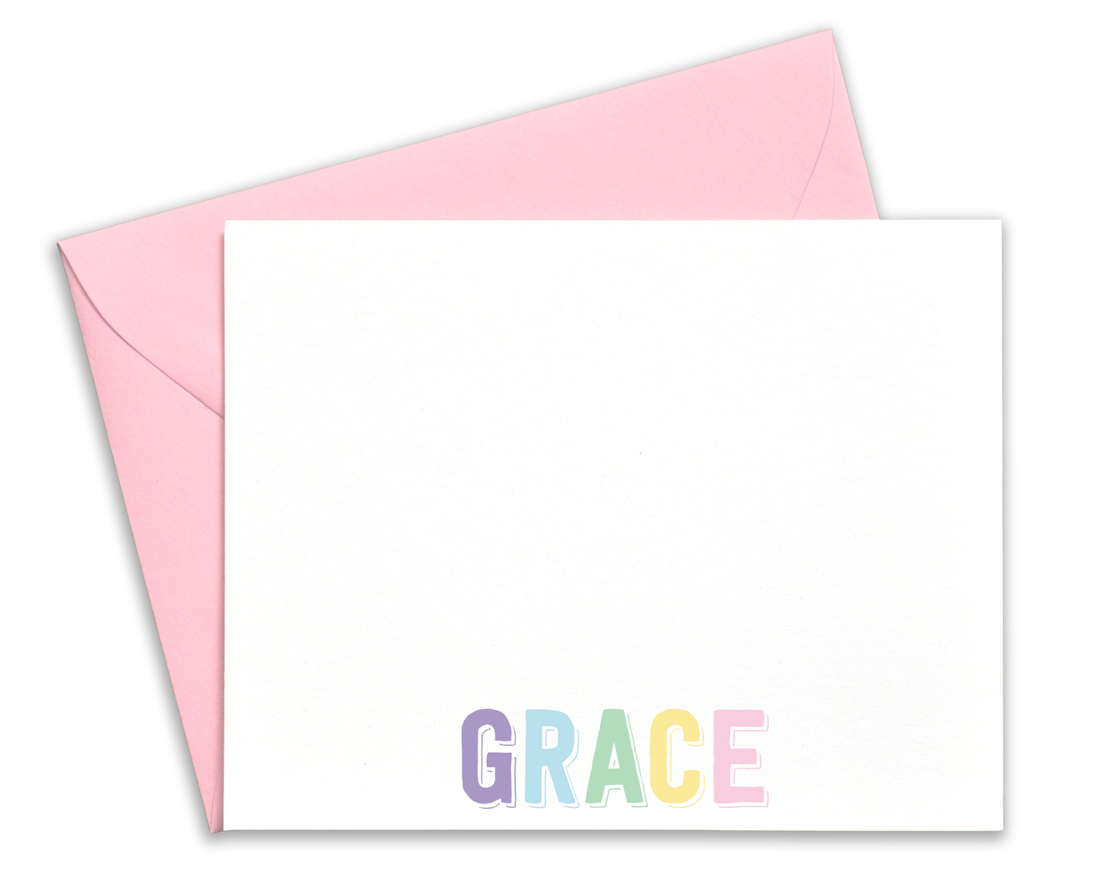 Girls Personalized Rainbow Name Stationery for Kids
