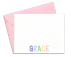 Girls Personalized Rainbow Name Stationery for Kids