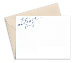 Modern Calligraphy Family Note Cards with Envelopes