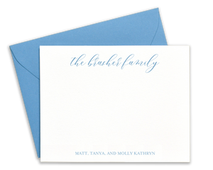 Modern Calligraphy Script Family Note Cards with Envelopes