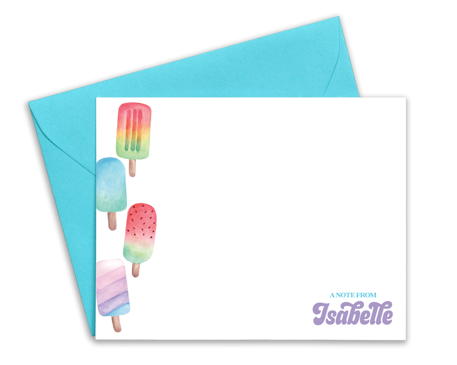 Personalized Popsicle Notecards for Kids