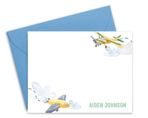 Personalized Airplane Note Cards for Kids