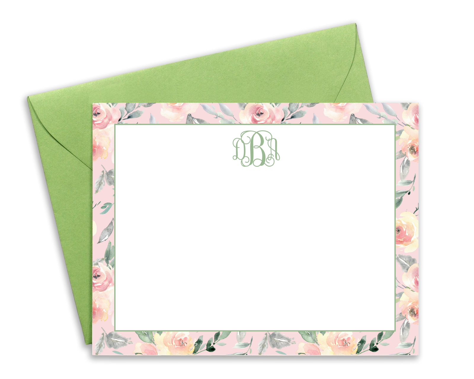 Personalized Blush Floral Note Cards