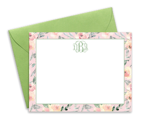 Personalized Blush Floral Note Cards