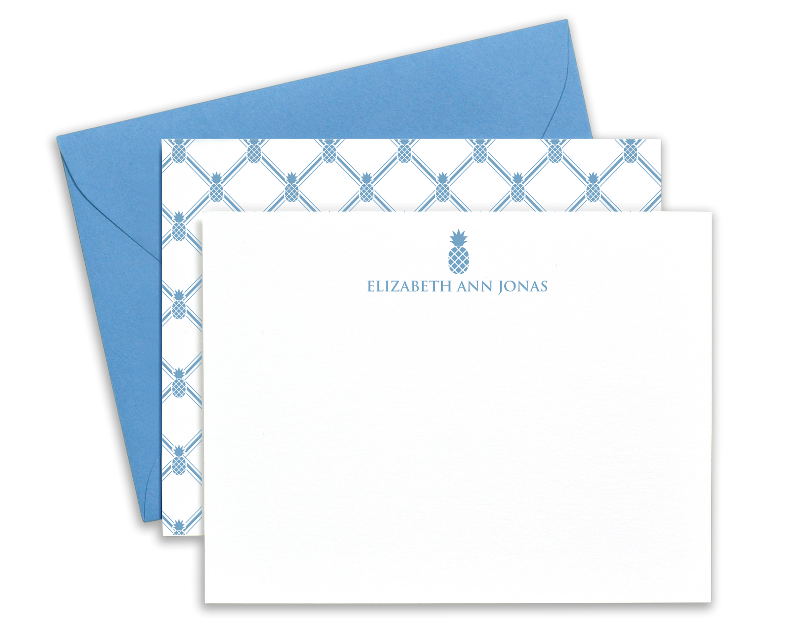 Personalized Pineapple Patterned Note Cards