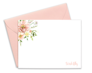 Personalized Ranunculus Watercolor Floral Note Cards