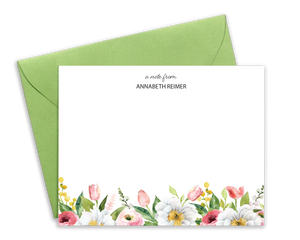 Personalized Spring Watercolor Floral Note Cards