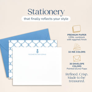 Personalized Pineapple Patterned Note Cards