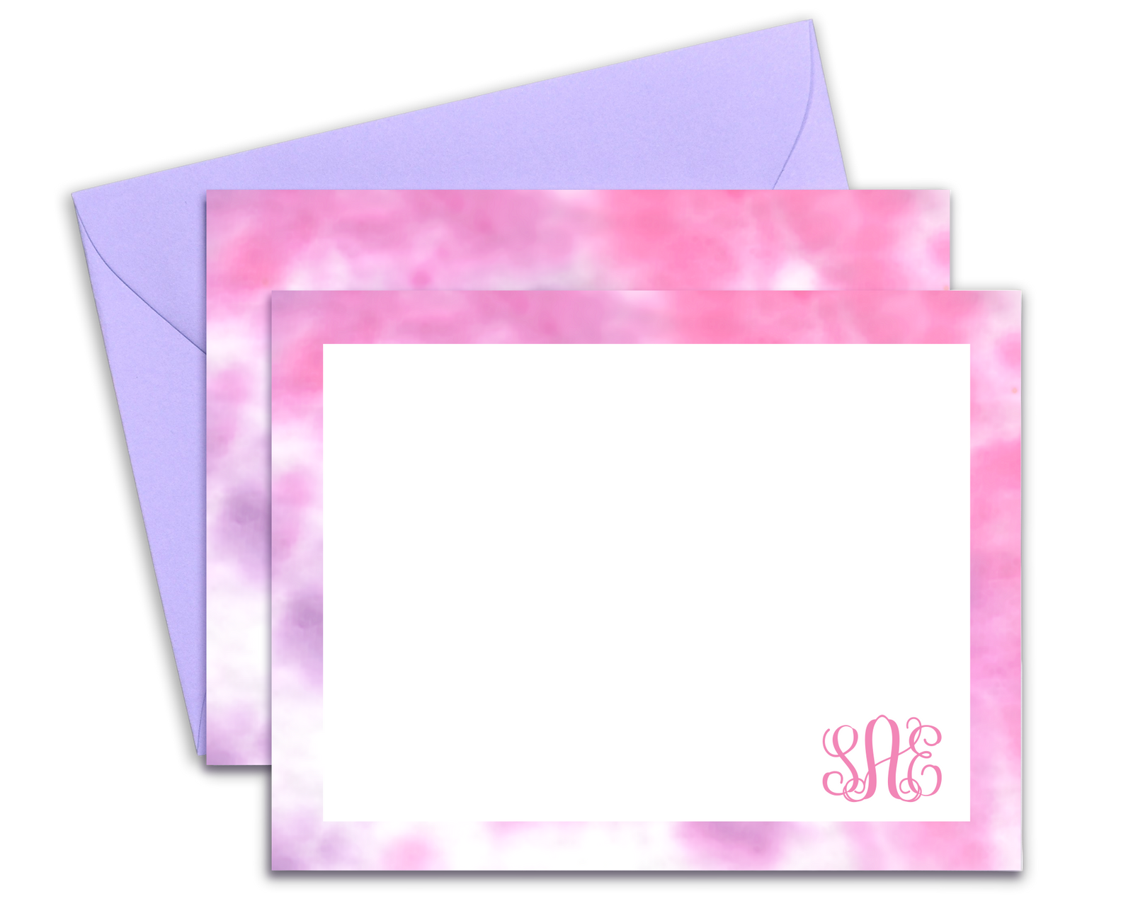 Personalized Purple & Pink Tie Dyed Stationery for Kids