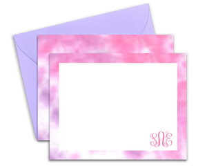 Personalized Purple & Pink Tie Dyed Stationery for Kids