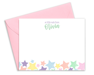 Girls Personalized Rainbow Star Stationery for Kids