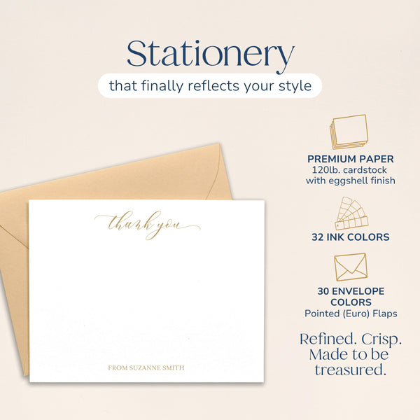 Personalized Thank You Note Cards - Augusta Joy