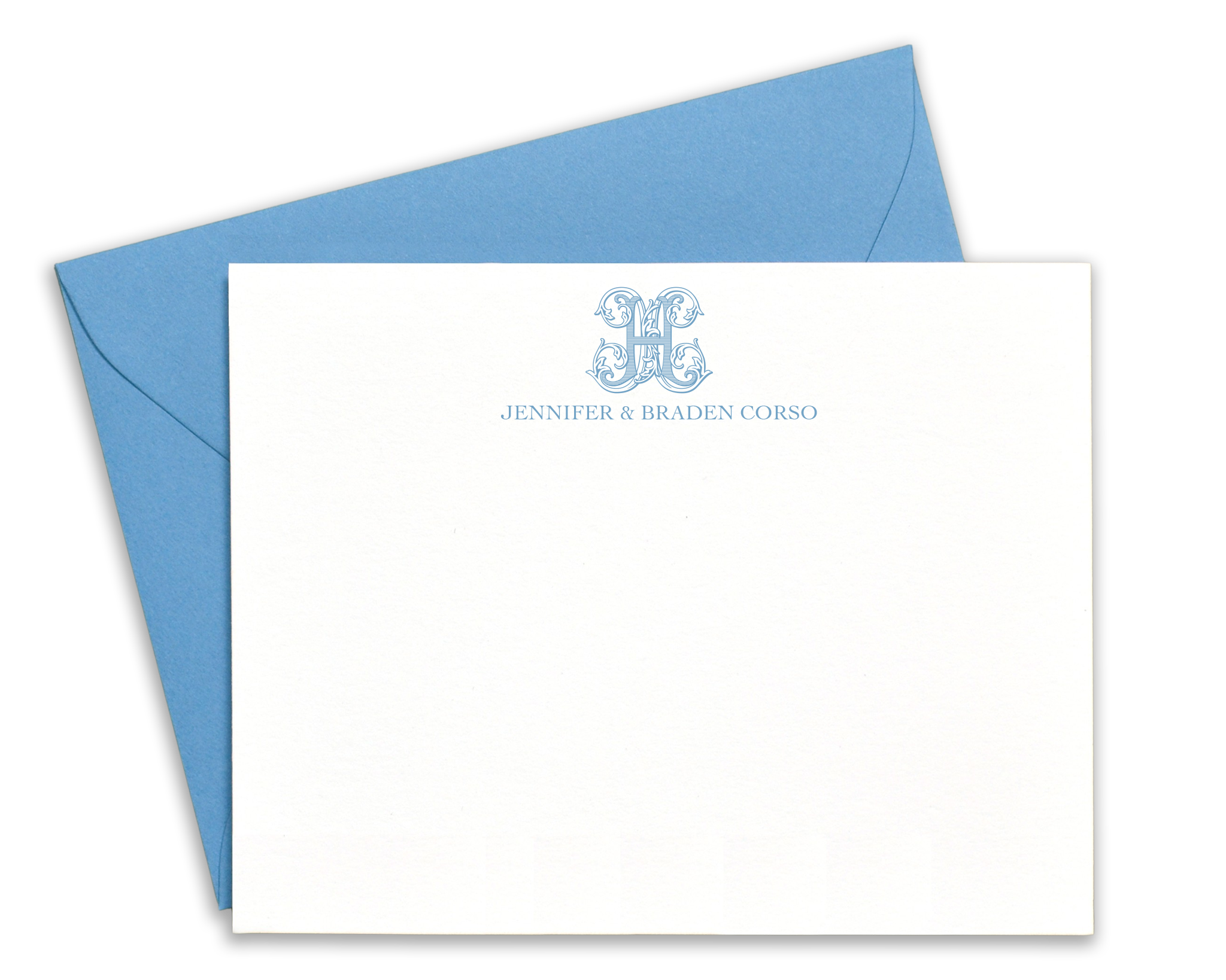 Vintage Vine Initial Monogrammed Note Cards